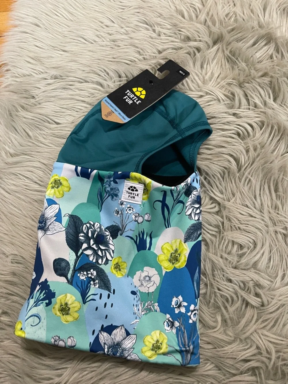 Turtle Fur Kids Reversible Floral Neck Warmer - Teal Multi